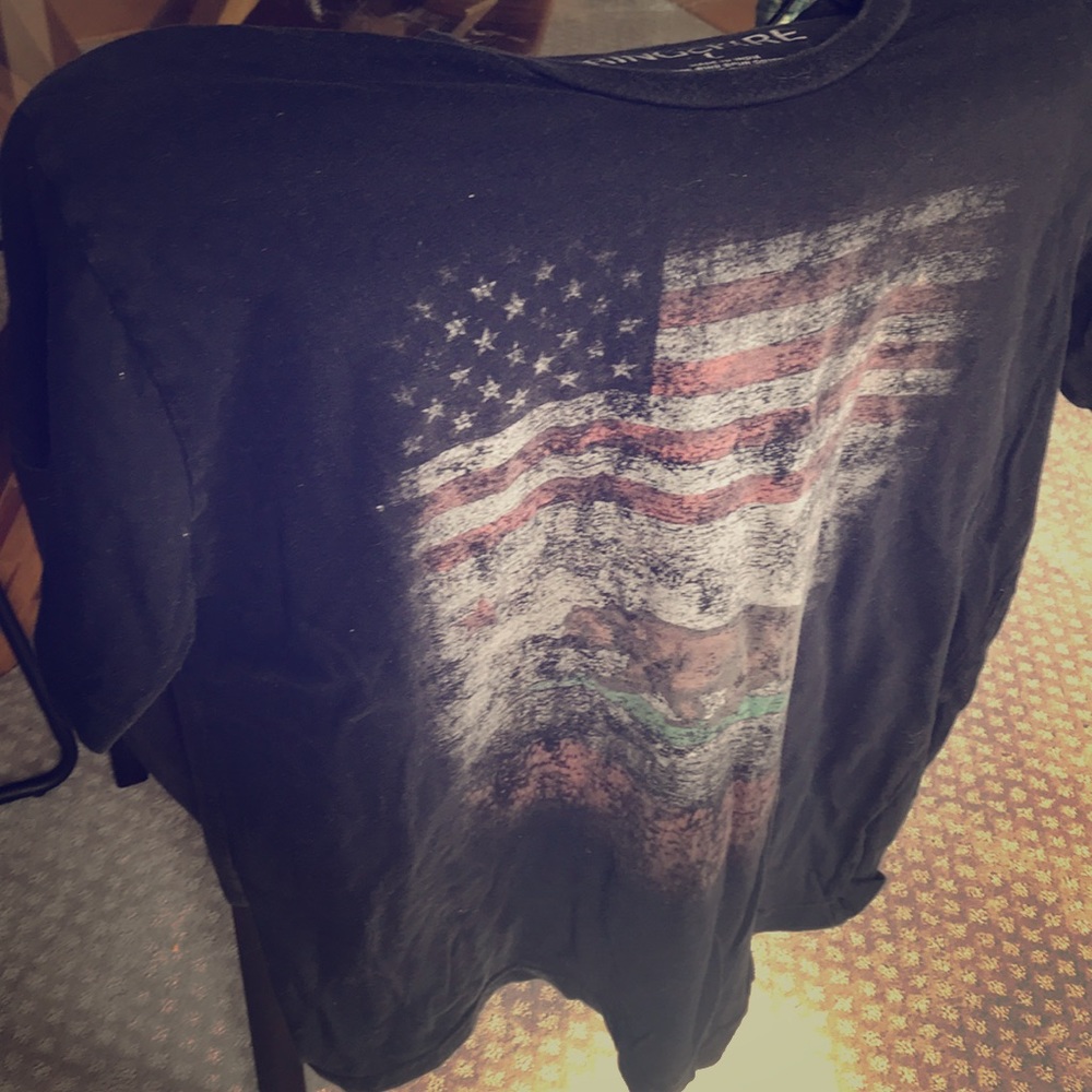 Ring of Fire American flag/California Bear Tee